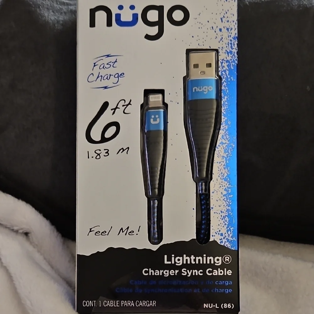 Blue Lightning Charger Sync Cable - 6ft